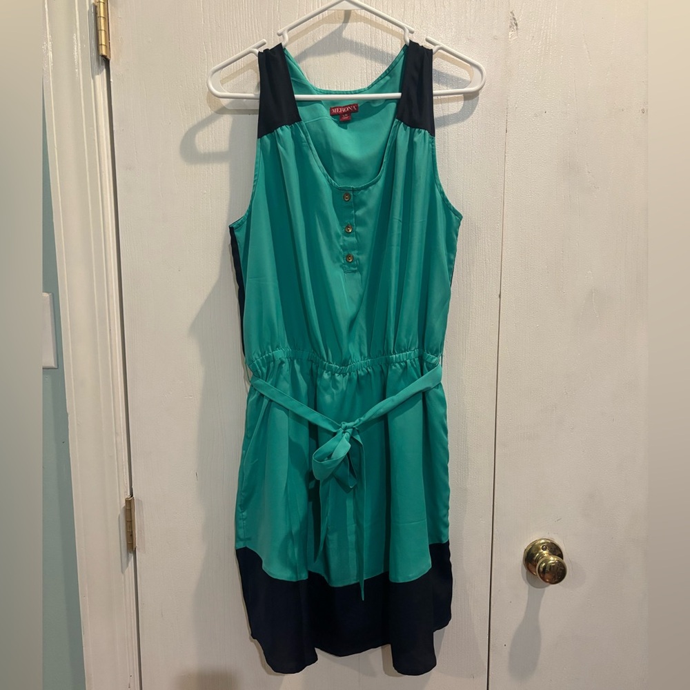 Merona Sleeveless Two-tone Color Block Dress with Pockets